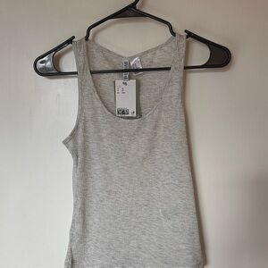 H&M Gray Fitted Crop Tank Top